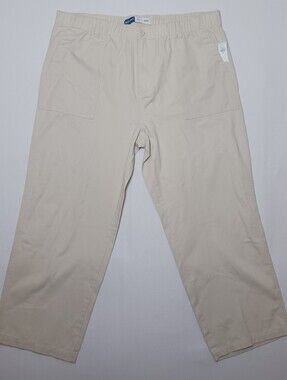 Old Navy Mens Baggy Soft Workwear Twill Pants XXL Wish Bone NWT 42X32